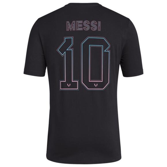 NEW Adidas Messi Name & Number Tee Men’s Large Black JF4290 Graphic Shirt - Picture 2 of 5